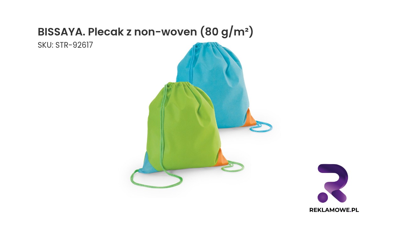 BISSAYA. Plecak z non-woven (80 g/m²) BISSAYA plecak z non-woven 80 g/m² – lekki plecak reklamowy
