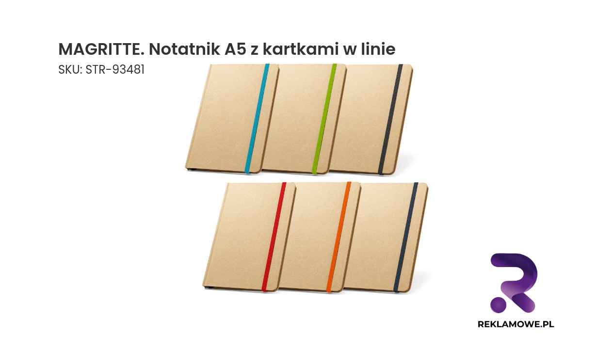 MAGRITTE. Notatnik A5 z kartkami w linie MAGRITTE notatnik A5 z kartkami w linie – elegancki notes do codziennych notatek